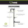 HME Truck Hitch Game Hoist Complete Kit with Winch and Gambrel, 400 lb Capacity - Hunting Game Skinning and Cleaning Accessory with 360-Degree Swivel Shaft and Adjustable Height view 3